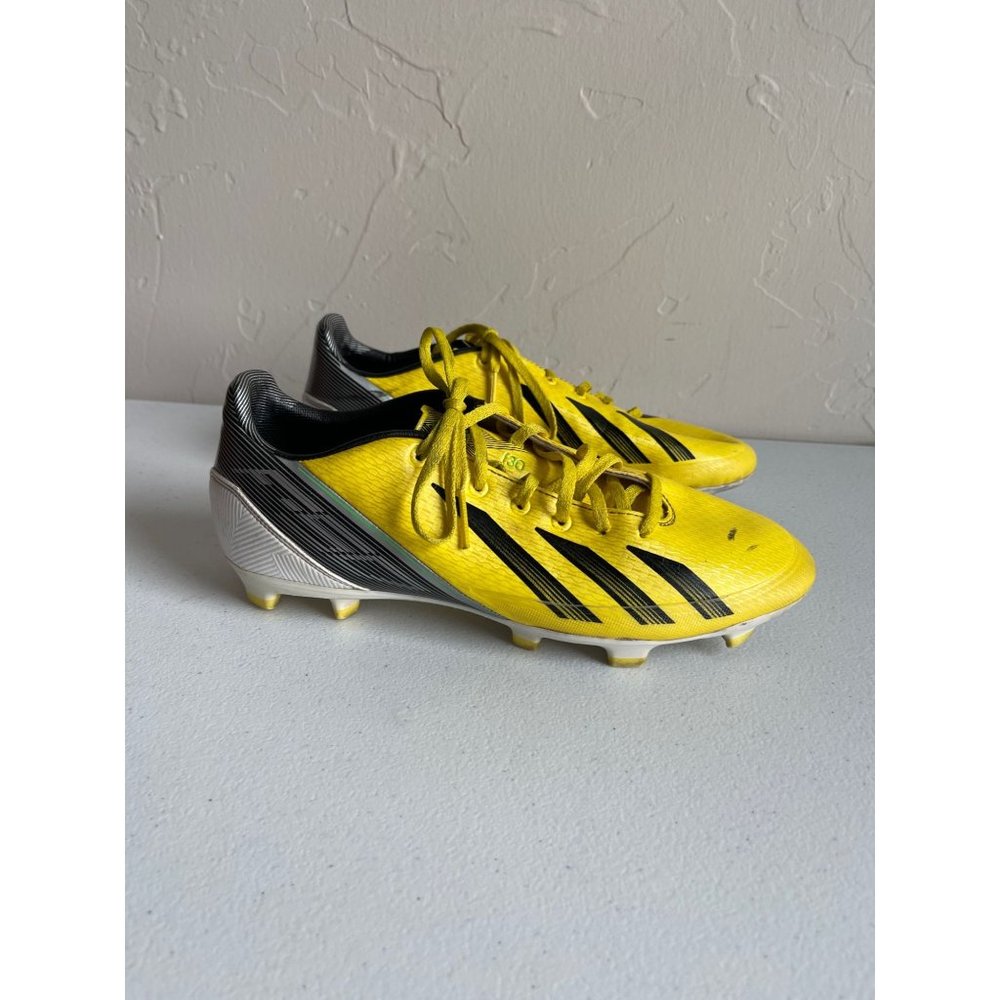 Adidas F30 Soccer Cleats Men's 7.5 Yellow Black Round Toe Lace Up High Performan